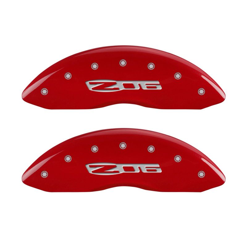 MGP 4 Caliper Covers Engraved Front C6/Corvette Engraved Rear C6/Z06 Yellow finish black ch