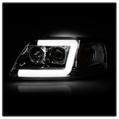 Spyder 97-03 Ford F-150 (After 6/1997) V2 Proj Headlights DRL LED - Chrm (PRO-YD-FF15097V2-LB-C)