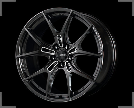 Gram Lights 57FXZ 19x8.5 +38 5x114.3 Super Dark Gunmetal and Machining Rim Edge DC Wheel
