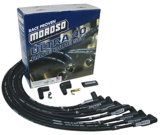 Moroso Chevrolet Big Block Ignition Wire Set - Ultra 40 - Unsleeved - HEI - Crab Cap - Black