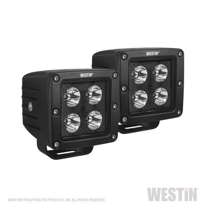 Westin HyperQ LED Auxiliary Lights 3in x 3in cube 20w Flood - Black