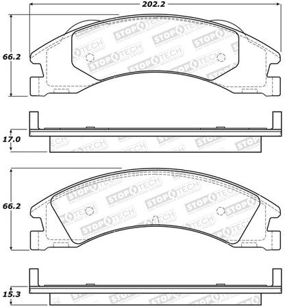 StopTech Sport Brake Pads w/Shims - Front