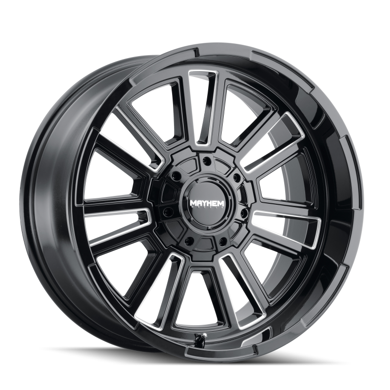 Mayhem 8115 Apollo 20x9 / 5x139.7 BP / 0mm Offset / 110mm Hub Black w/ Milled Spokes Wheel