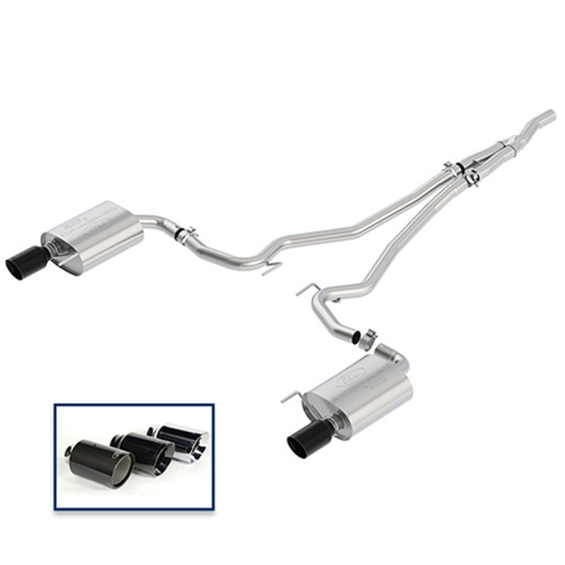 Ford Racing 18+ Mustang 2.3L EcoBoost Cat-Back Touring Exhaust System w/Black Chrome Tips