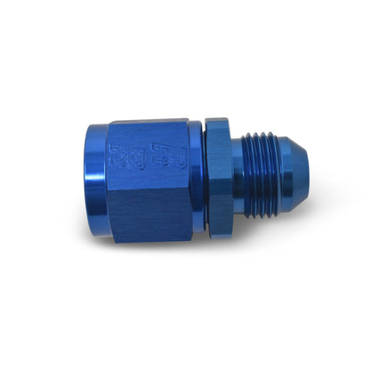 Russell Performance BLUE ANODIZED -6 TUBE COUPLING NUT W/ FLARED REDUCER TO -4 AN MALE