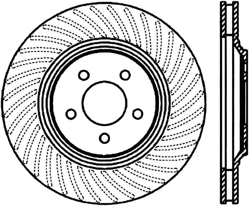 StopTech Power Slot 94-04 Ford Mustang Front Right Slotted CRYO Rotor