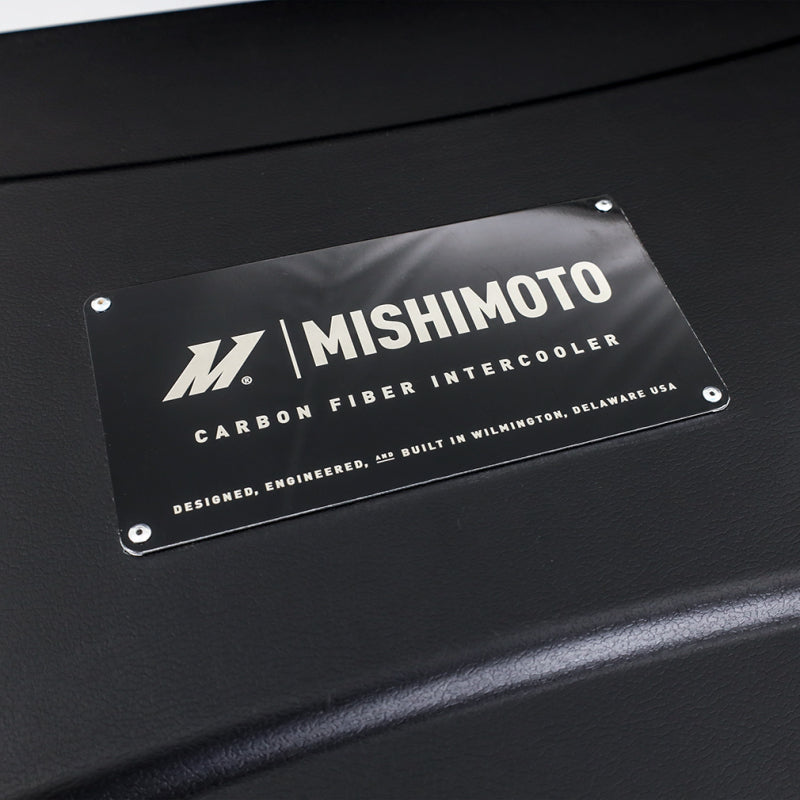 Mishimoto Universal Carbon Fiber Intercooler - Gloss Tanks - 525mm Black Core - S-Flow - BL V-Band