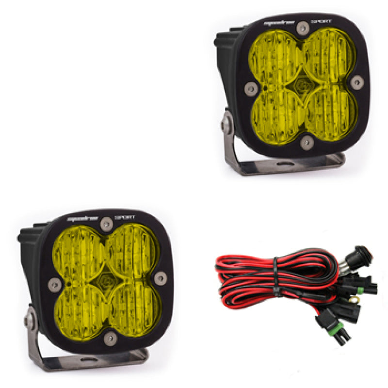 Baja Designs Squadron Sport Wide Cornering Pair LED Light Pods - Amber