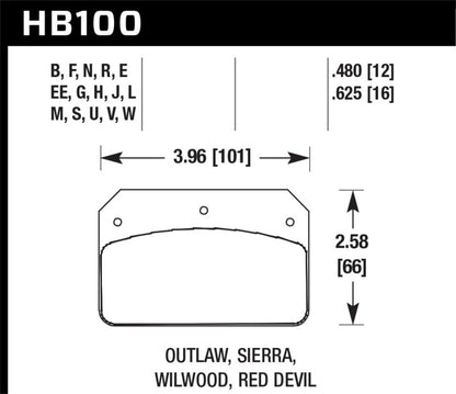 Hawk Wilwood Dynalite Caliper 16mm Motorsports DTC-60 Brake Pads