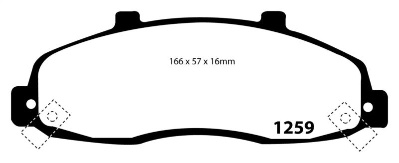 EBC 98-99 Ford F150 4.2 (2WD) (Rear Wheel ABS) Yellowstuff Front Brake Pads