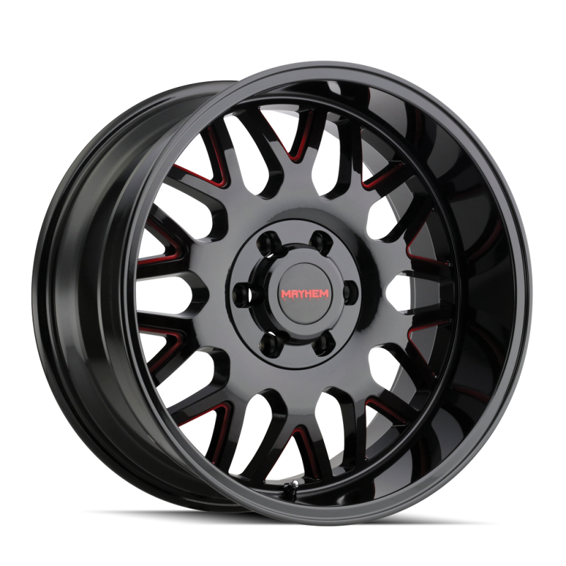 Mayhem 8110 Tripwire 20x10 / 6x135 BP / -19mm Offset / 106mm Hub Black w/ Prism Red Wheel