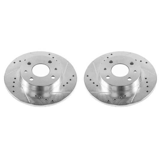 Power Stop 12-18 Fiat 500 Rear Evolution Drilled & Slotted Rotors - Pair