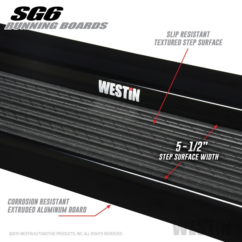 Westin Black Aluminum Running Board 68.4 inches SG6 Running Boards - Blk