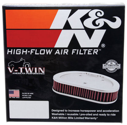 K&N Replacement Air Filter 7.125in L x 5.688in W x 1.625in H for Harley Davidson