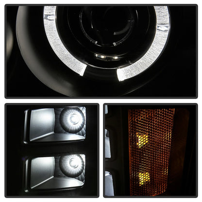 Spyder GMC Sierra 1500/GMC Sierra Denali 08-13 Projector LED Halo- LED All Blk PRO-YD-GS07-HL-BKV2