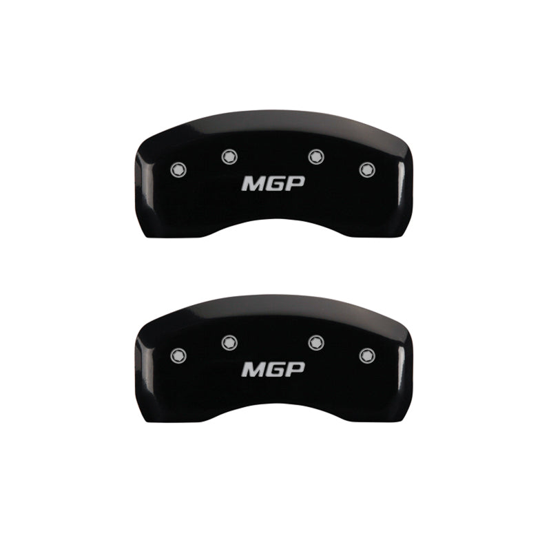 MGP 4 Caliper Covers Engraved Front & Rear MGP Black Finish Silver Characters 2016 Fiat 500X