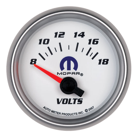 Autometer Mopar 52.4mm SSE 8-18 Volts Voltmeter Gauge