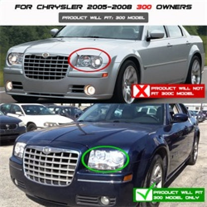 Spyder Chrysler 300 05-08 Projector Headlights LED Halo LED Smke (Not Included) PRO-YD-C305-HL-SM