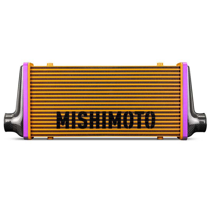 Mishimoto Universal Carbon Fiber Intercooler - Gloss Tanks - 600mm Gold Core - S-Flow - BK V-Band