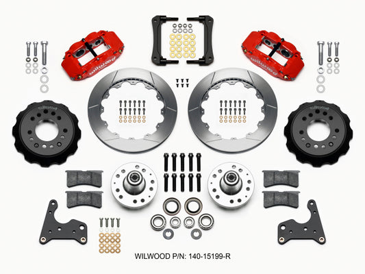 Wilwood Narrow Superlite 6R Front Hub Kit 12.88in Red 65-72 CDP C Body -Drum