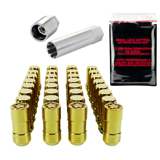McGard SplineDrive Tuner 8 Lug Install Kit w/Locks & Tool (Cone) M14X1.5 / 1in. Hex - Gold