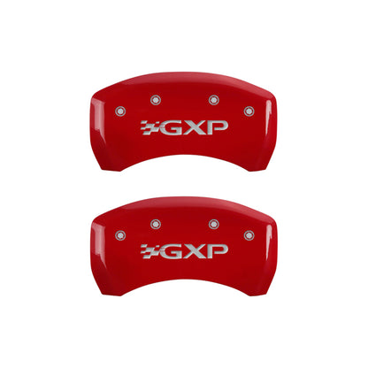 MGP 4 Caliper Covers Engraved Front Pontiac Engraved Rear GXP Red finish silver ch