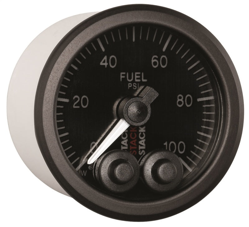 Autometer Stack Instruments Pro Control 52mm 0-100 PSI Fuel Pressure Gauge - Black (1/8in NPTF Male)