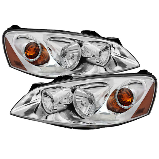 Xtune Pontiac G6 05-10 (09-10 Fit w/Amber Turn Signal) Crystal Headlights Chrome HD-JH-PG605-AM-C