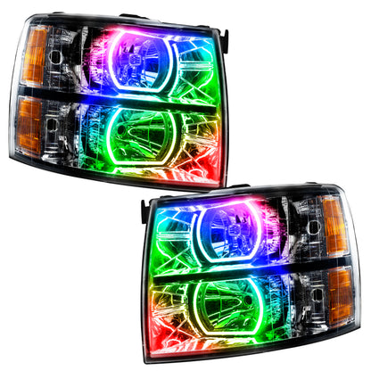 Oracle 07-13 Chevy Silverado SMD HL - Blk - Square Style - ColorSHIFT w/ 2.0 Controller