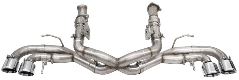 Corsa 2020-24 Corvette C8 3in Xtreme Cat-Back Exhaust 4.5in Pol Quad Tips - Deletes stock AFM Valve