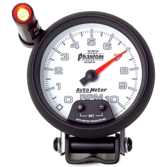Autometer Phantom II 3.75in Pedestal Mount 10k RPM w/ Ext. Shift-Lite Tachometer