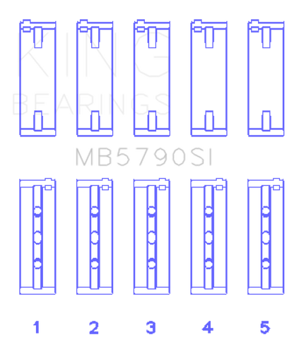 King Porsche M 48 / M 48.50 (Size STD) Main Bearing Set