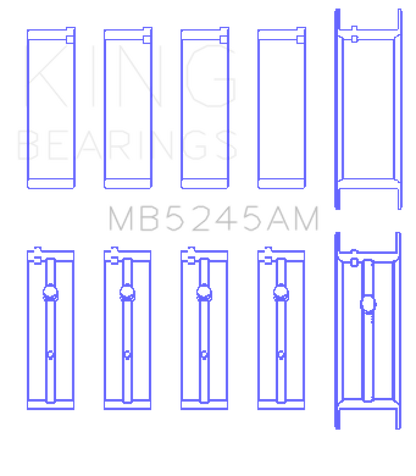 King 91-04 Nissan 146CI/2.4L KA24DE L4 / 89-97 146CI/2.4L KA24E L4  (Size STD) Main Bearing Set