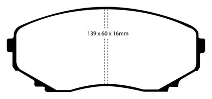 EBC 00-02 Mazda MPV 2.5 Greenstuff Front Brake Pads