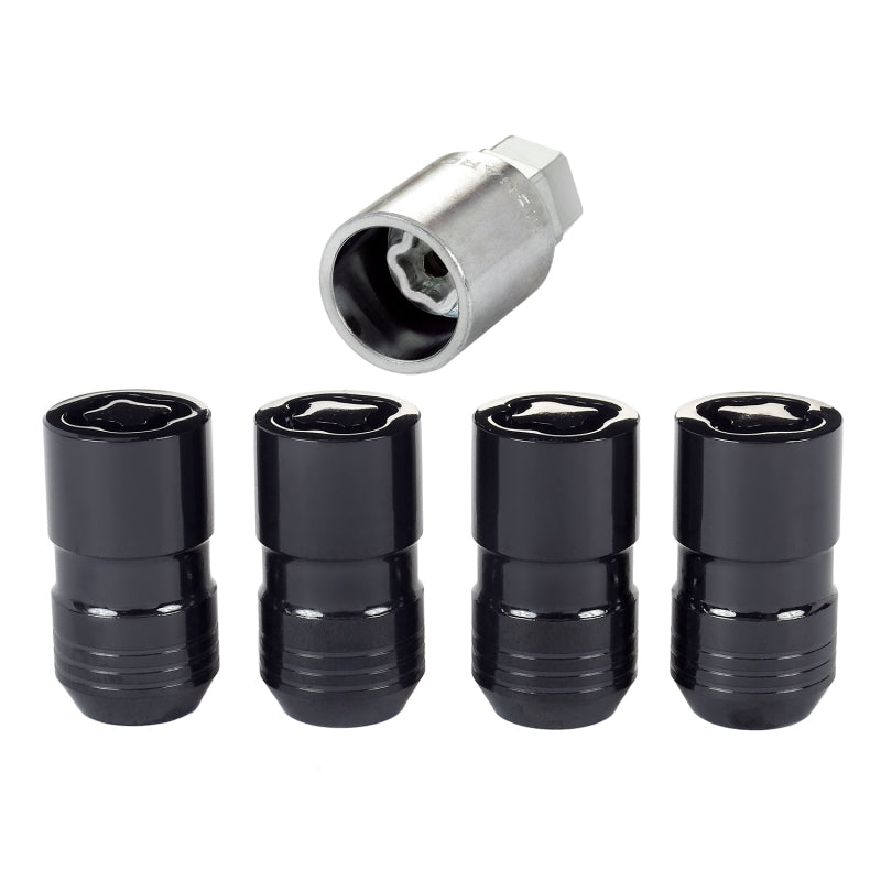 McGard Wheel Lock Nut Set - 4pk. (Cone Seat) M14X1.5 / 21mm & 22mm Dual Hex / 1.639in. L - Black