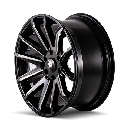 Mayhem 8109 Crossfire 20x9.5 / 5x150 BP / 10mm Offset / 110mm Hub Black w/ Milled Spokes Wheel