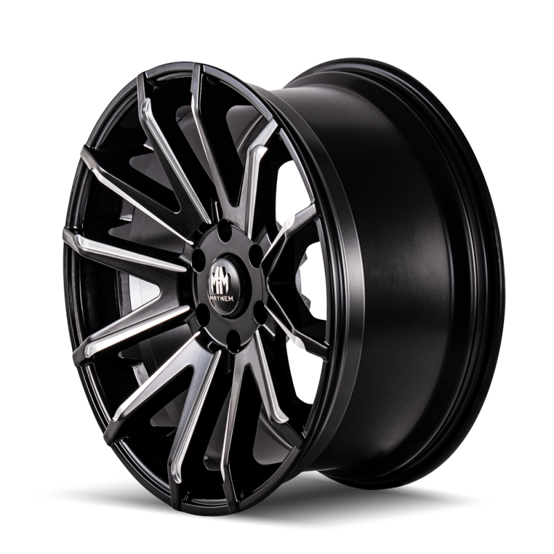 Mayhem 8109 Crossfire 22x9.5 / 6x114.3 BP / 10mm Offset / 78.3mm Hub Black w/ Milled Spokes Wheel