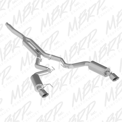 MBRP 15-18 Ford Mustang EcoBoost 2.3L Alum 3in Cat Back Dual Split Rear Exit (Street Version)