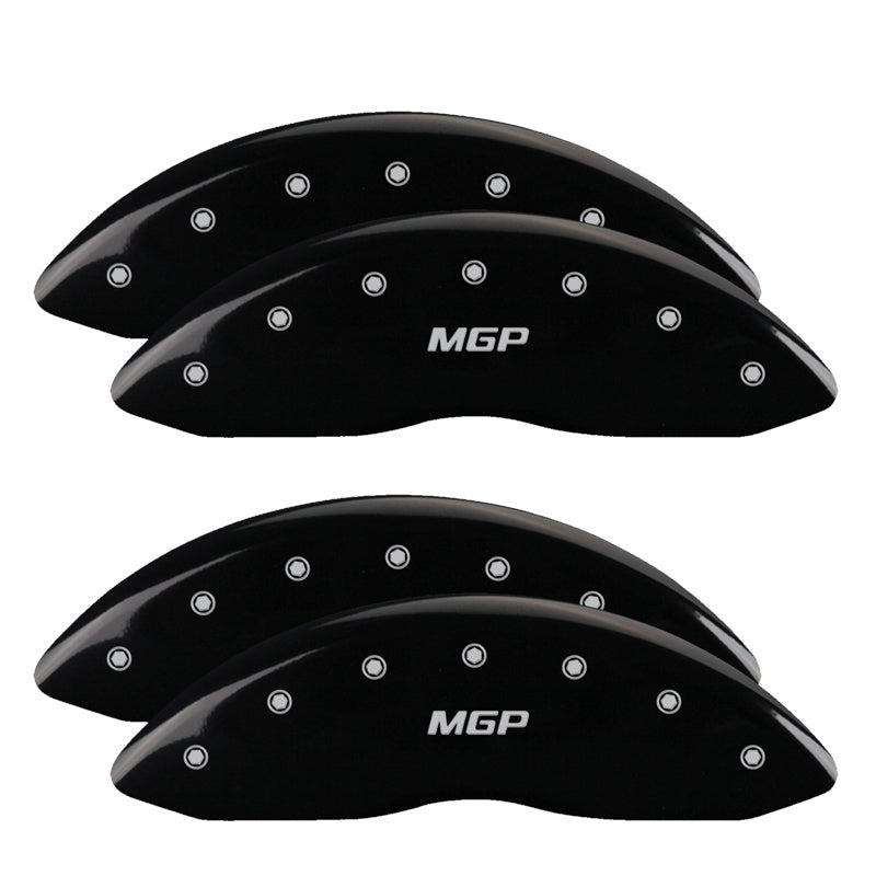 MGP 4 Caliper Covers Engraved Front & Rear Oval logo/Ford Black finish silver ch