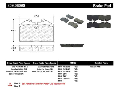 StopTech Performance ST-40 4 Piston Front Caliper Brake Pads