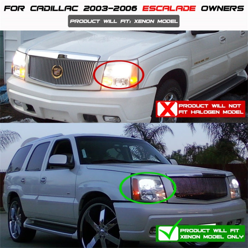 Spyder Cadillac Escalade 02-06 Projector Xenon/HID Model- LED Halo DRL Blk PRO-YD-CE02-HID-DRL-BK