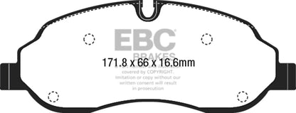 EBC 2015+ Ford Transit 150 SRW Yellowstuff Front Brake Pads