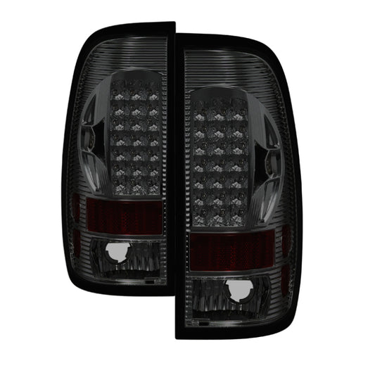 Xtune Ford F150 Styleside 97-03 / F250/350/450/550 99-07 LED Tail Lights Smoke ALT-ON-FF15097-LED-SM