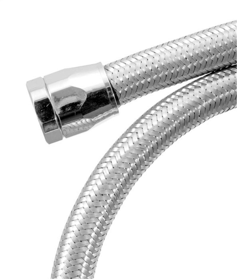 Spectre Stainless Steel Flex Fuel Line 3/8in. ID - 3ft. w/Chrome Clamps