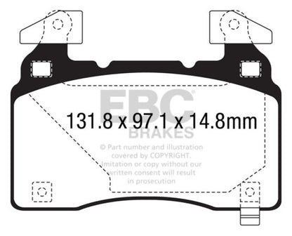 EBC 13+ Chevrolet SS 6.2 Ultimax2 Front Brake Pads