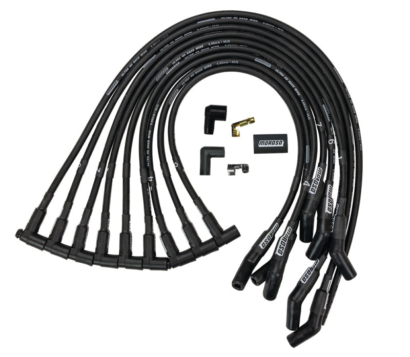 Moroso Chevrolet Small Block Ignition Wire Set - Ultra 40 - Unsleeved - HEI - 135 Degree - Black