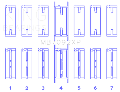 King Engine Bearings Nissan RB26DETT Performance Main Bearing Set - Size +0.25mm