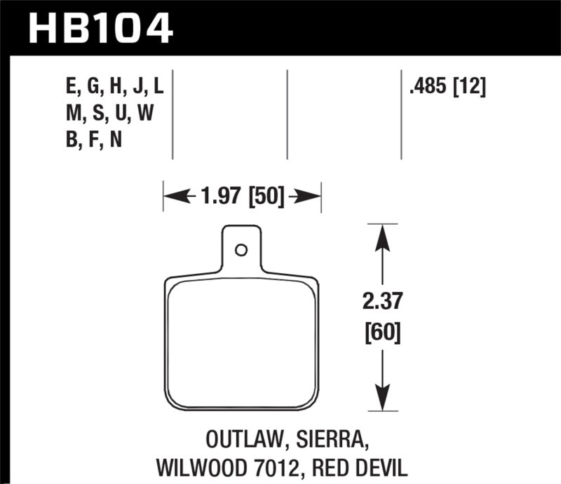 Hawk Wilwood DLSF/Outlaw 1000 HPS 5.0 Street Brake Pads