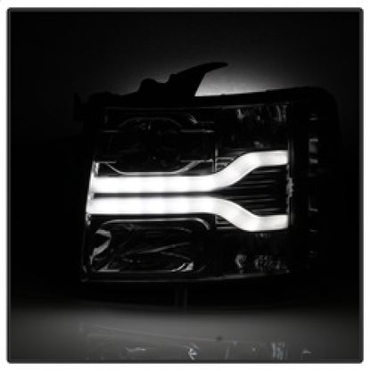 Spyder Chevy Silverado 1500 07-13 Version 3 Projector Headlights - Smoke PRO-YD-CS07V3-LBDRL-SM