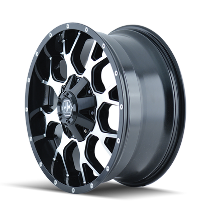 Mayhem 8015 Warrior 20x10 / 8x180 BP / -25mm Offset / 124.1mm Hub Black/Machined Face Wheel